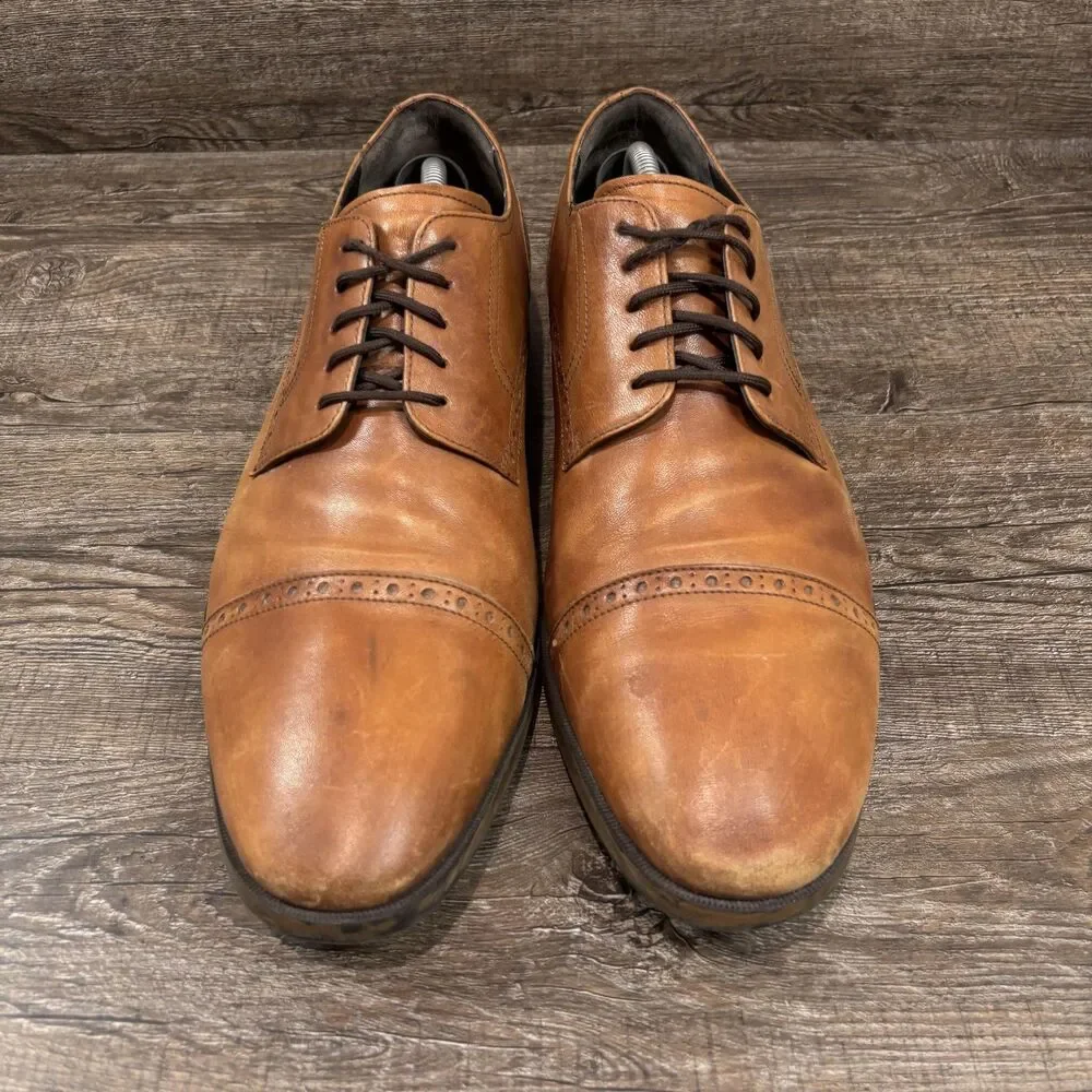 Cole Haan Jefferson Grand.OS Shoes Men's 11 M Brown Leather Cap Toe Oxford